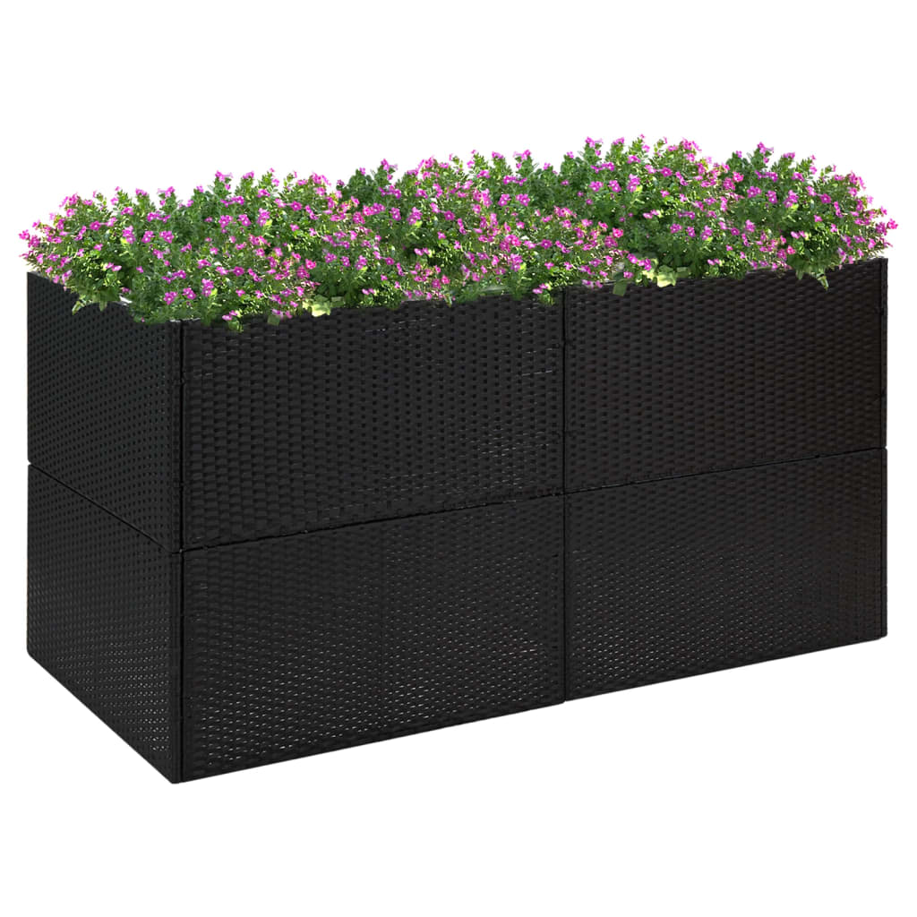 VIDAXL -Planungsbox 157x80x80 cm Poly Rattan Schwarz