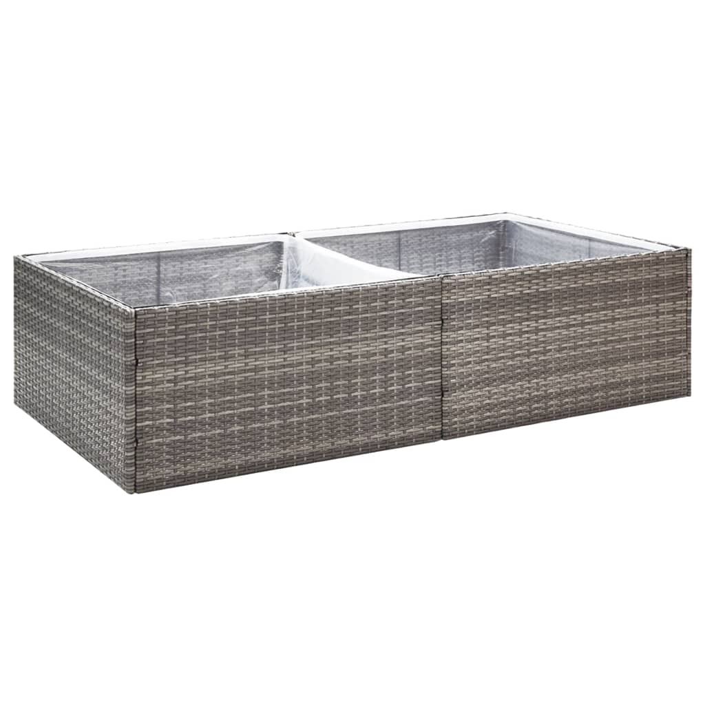 Vidaxl Planning Box 157x80x40 cm Poly Rattan Grey