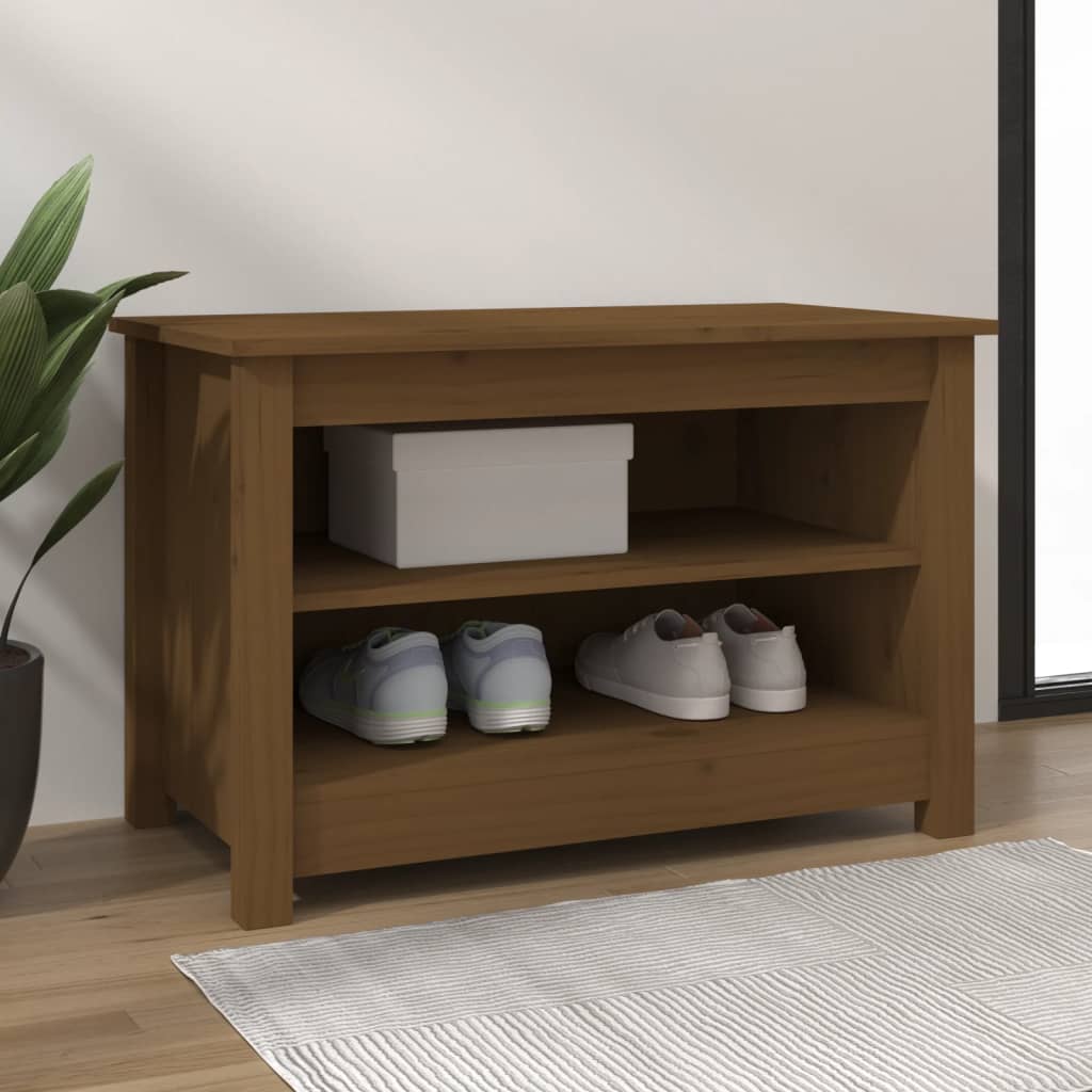 Vidaxl Shoe cabinet 70x38x45.5 cm Solid pine Honey brown