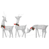 Vidaxl Christmas decorations Reindeer family 270x7x90 cm Gaas white silver color