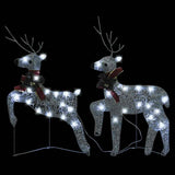 Vidaxl Christmas Animals 2 ST 40 diody LED w kolorze srebrnym