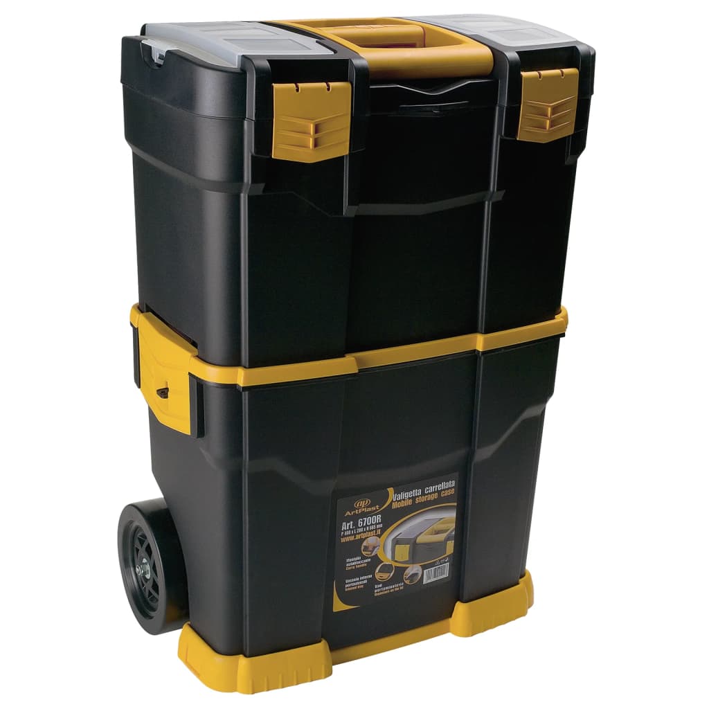 Vidaxl tool case on wheels 460x280x677 mm polypropene