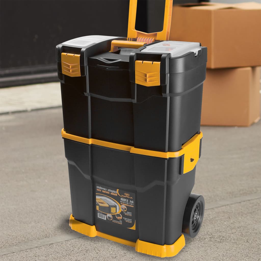 Vidaxl tool case on wheels 460x280x677 mm polypropene