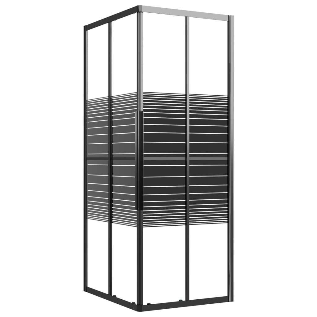 Vidaxl Shower Cubicle Stripes 80x70x180 cm ESG Negro