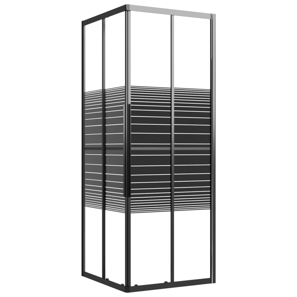 Vidaxl Shower Cabine Stripes 80x80x180 cm ESG Black