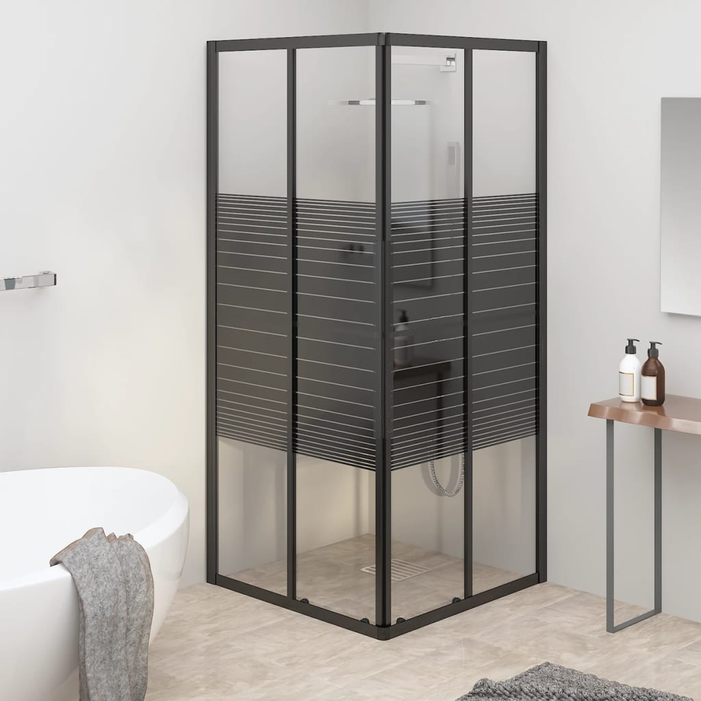 Vidaxl shower cubicle stripes 80x80x180 cm ESG black