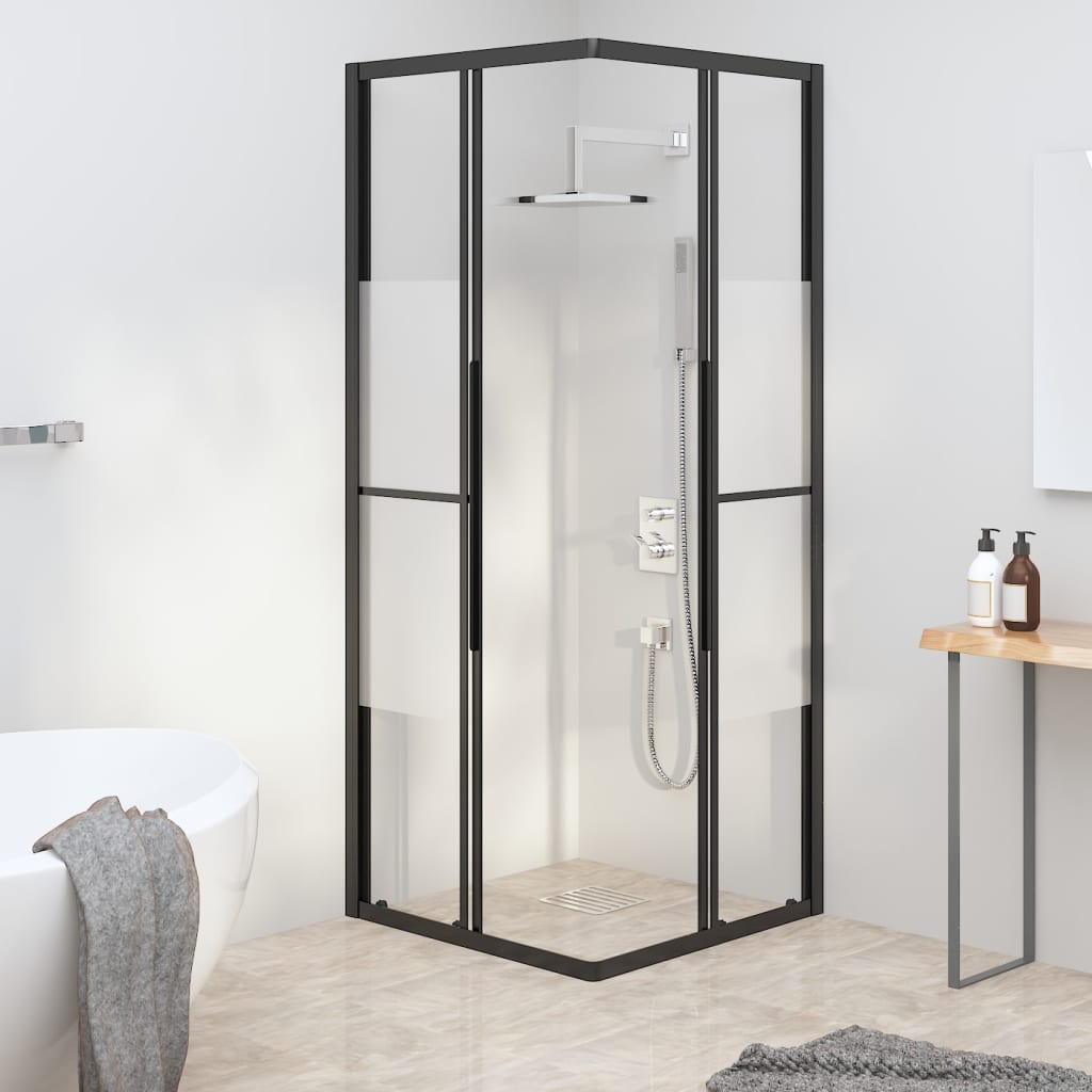 Cabine de douche Vidaxl 70x70x180 cm Half -Mat ESG noir