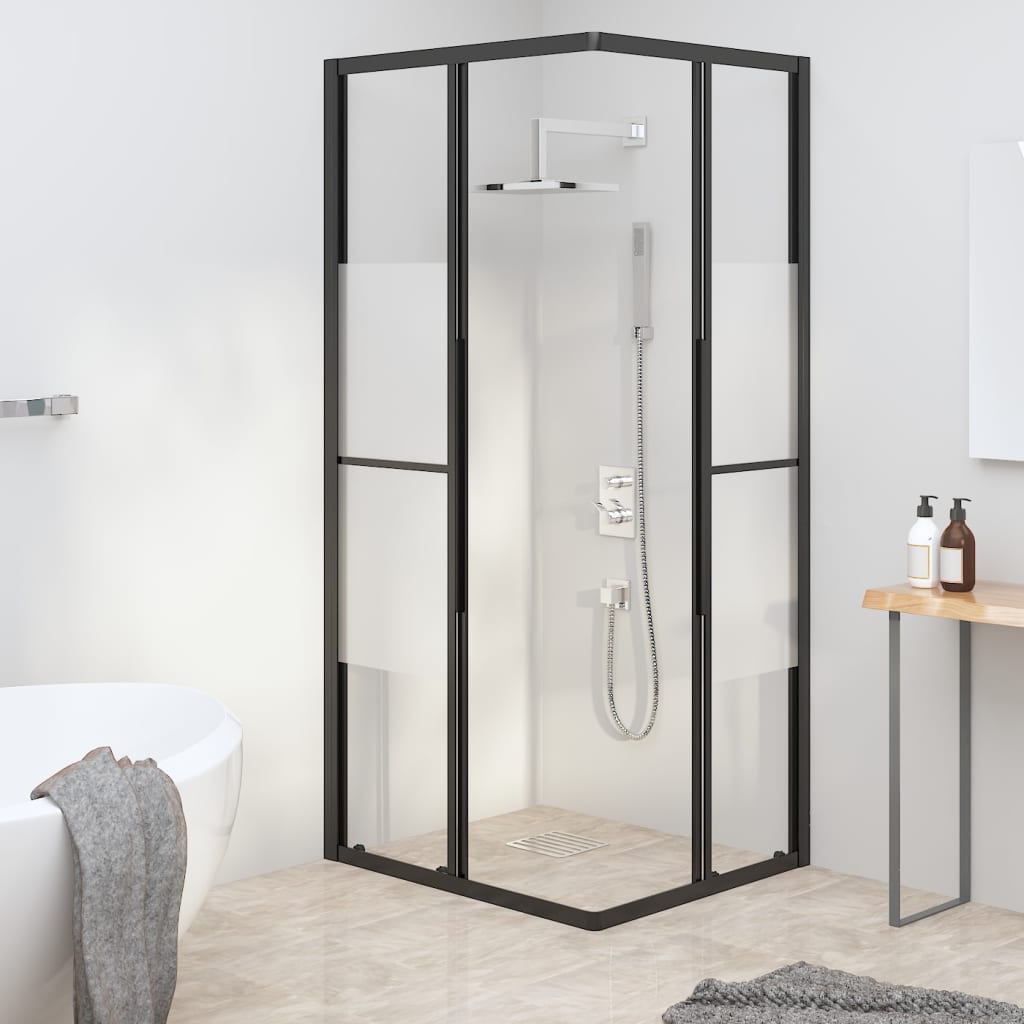 Vidaxl shower cubicle 80x70x180 cm half -mat ESG black