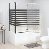 Vidaxl Bath Wall stribet 120x68x130 cm hærdet glas