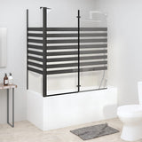 Vidaxl Bath Wall stribet 120x68x130 cm hærdet glas