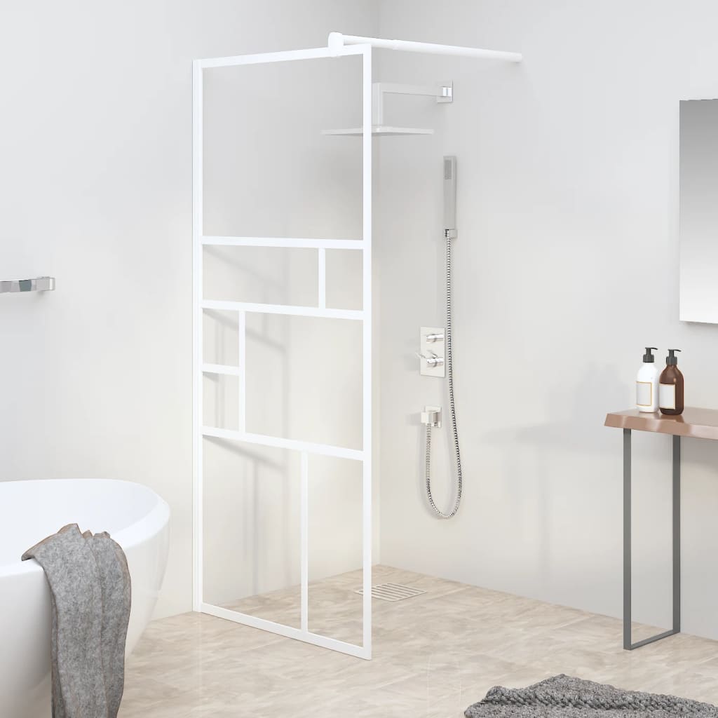 Vidaxl Walk-In Shower Mall 90x195 cm ESG-Glas White