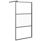 Vidaxl Walk-in Shower Wall 100x195 cm Halfmat ESG Glass Black