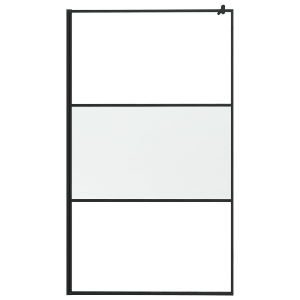 Vidaxl Walk-in Showning Wall 115x195 cm halfmat esg-glas černá