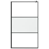 Vidaxl Walk-in Showning Wall 115x195 cm halfmat esg-glas černá