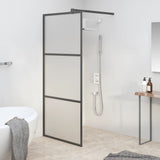 Vidaxl Walk-in Shower Wall 90x195 cm Mat ESG Glass Black