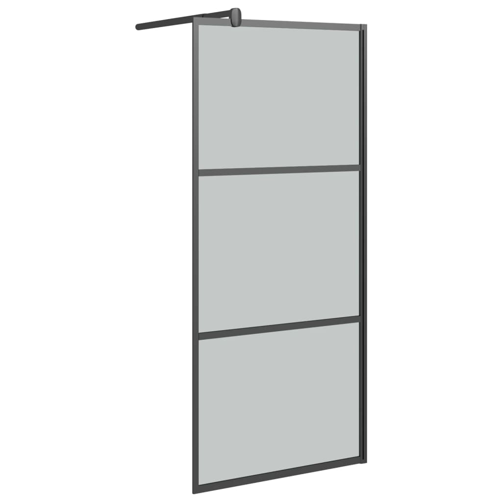 Vidaxl Walk-in sprchová zeď 80x195 cm tmavá esg sklenice černá