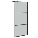 Vidaxl Walk-in sprchová zeď 80x195 cm tmavá esg sklenice černá