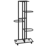 Vidaxl Flower Stand con ruote a 5 strati 44x23x100 cm Iron Black