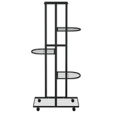 Vidaxl Flower Stand con ruote a 5 strati 44x23x100 cm Iron Black