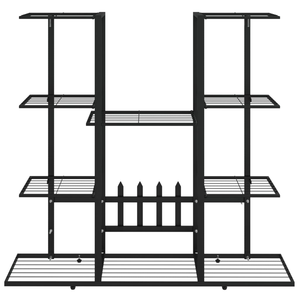 VidaXL Bloemenstandaard 94,5x25x89 cm ijzer zwart