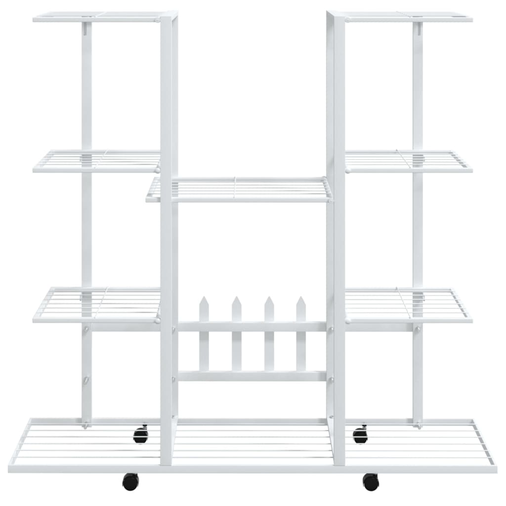 Norme de fleur de Vidaxl avec roues 94.5x24.5x91,5 cm Fer Blanc