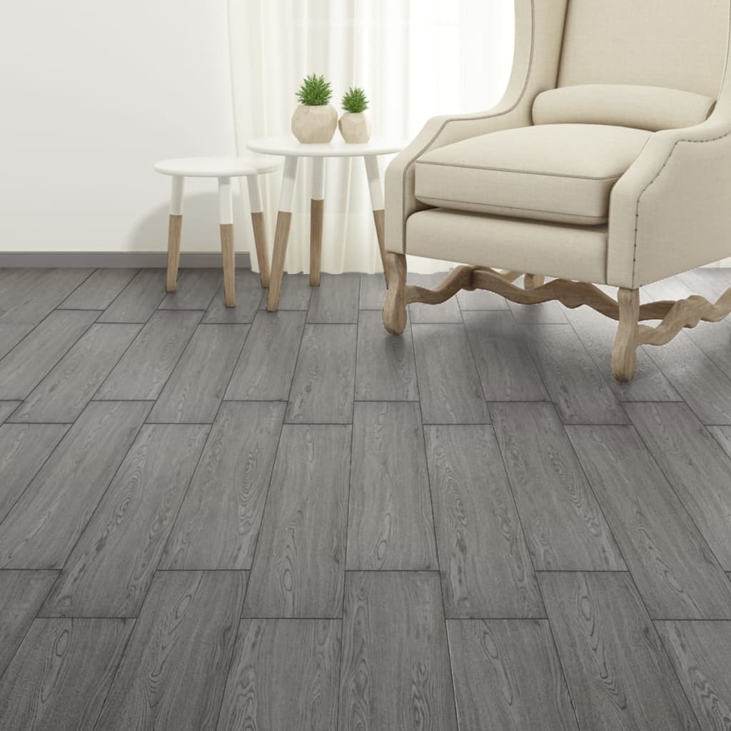 Vidaxl Piso de piso Autoadhesivo 2.51 m² 2 mm PVC Dark Grey