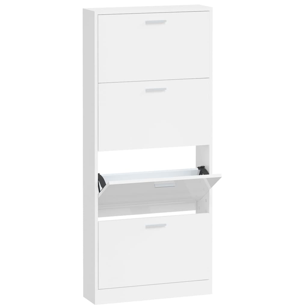 VidaXL shoe cabinet 59x17x150 cm Processed wood High gloss white