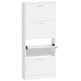 VidaXL shoe cabinet 59x17x150 cm Processed wood High gloss white