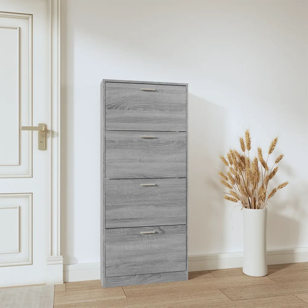 Vidaxl Schong Cabinet 59x17X150 cm Propertéiert Holz Greyoma