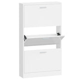 VidaXL Shoe cabinet 59x17x108 cm Properted Wood High Gloss White