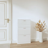 VidaXL Shoe cabinet 59x17x108 cm Properted Wood High Gloss White