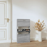 Vidaxl Cabinet da scarpe 59x17x108 cm Sonoma grigio in legno elaborato