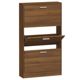 Vidaxl Schong Cabinet 59x17x108 cm schneiden Holzwolleken Oakfaarf