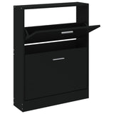 Vidaxl Shoe Cabinet 59x17x81 cm Property Wood Black