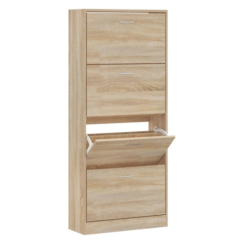 VidaXL shoe cabinet 63x24x147 cm Properted wood Sonoma Oak colored