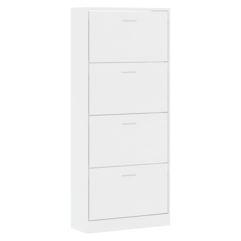 Vidaxl Shoe Cabinet 63x24x147 cm Property Wood High Gloss White