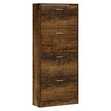 Vidaxl Shoe Cabinet 63x24x147 cm Property Wood Røget eg Farvet