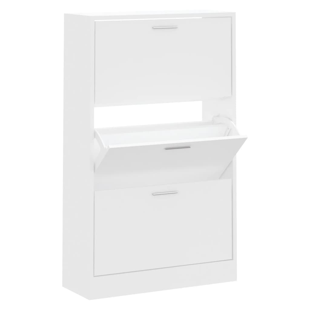 VidaXL Shoe cabinet 63x24x103 cm Processed Wood White