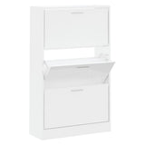 Armoire à chaussures vidaxl 63x24x103 cm en bois de bois haut blanc