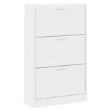 Armoire à chaussures vidaxl 63x24x103 cm en bois de bois haut blanc