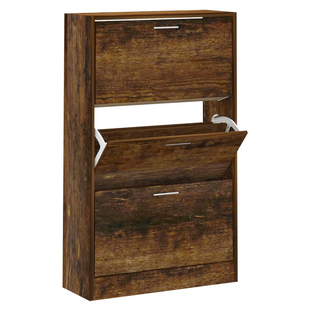 Vidaxl Schong Cabinet 63x24x103 cm huet Holzflok gefëmmt Oak faarweg