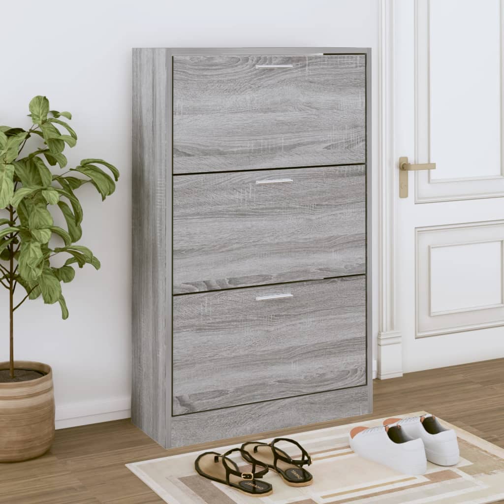 Vidaxl Schong Cabinet 63x24x103 cm Propertéiert Holz Greyoma