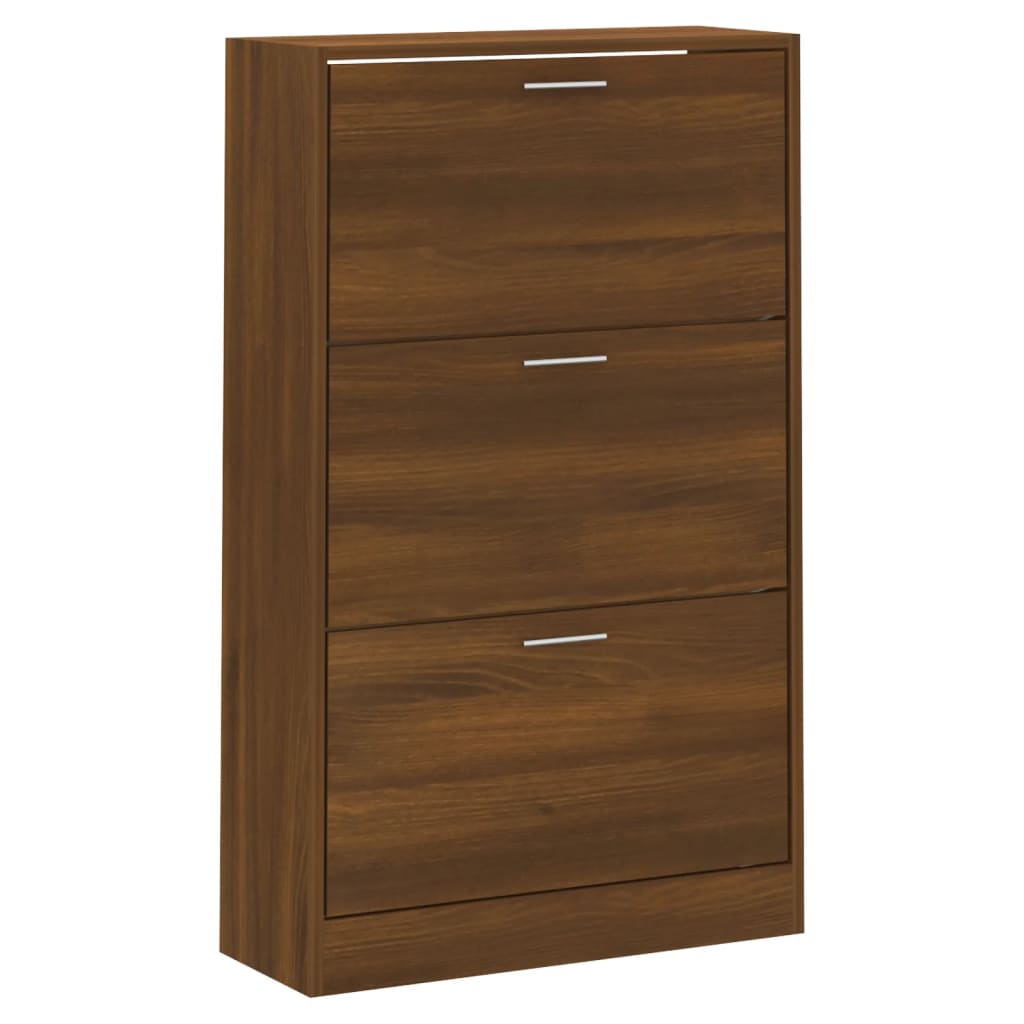 Vidaxl schoenenkast 63x24x103 cm bewerkt hout bruin eikenkleur