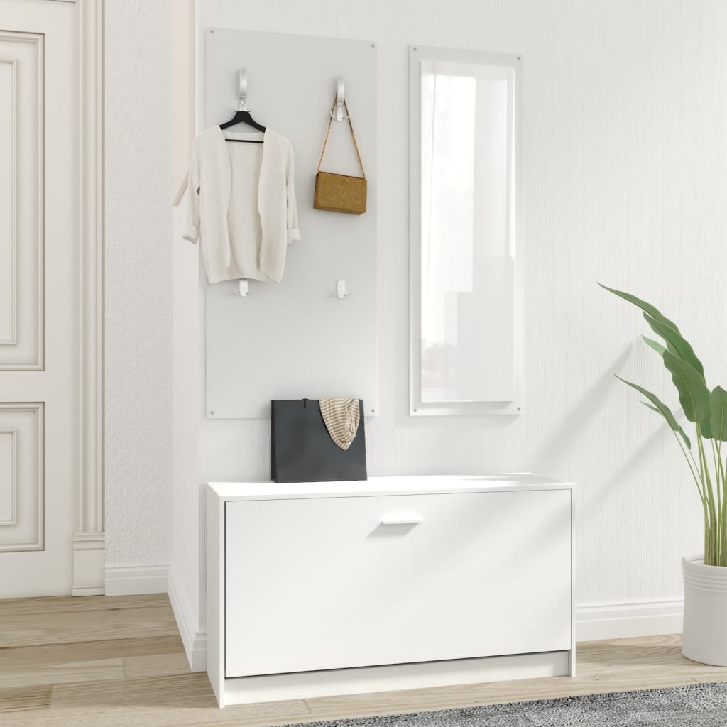 Vidaxl Shoe Cabinet Set 3-i-1 redigeret træhvide