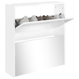 VidaXL shoe cabinet with mirror 2-layer 63x17x67 cm high gloss white