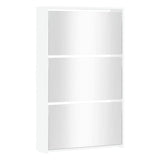 VidaXL shoe cabinet with mirror 3-layer 63x17x102.5 cm high gloss white