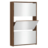 VidaXL shoe cabinet with mirror 3-layer 63x17x102.5 cm browniken