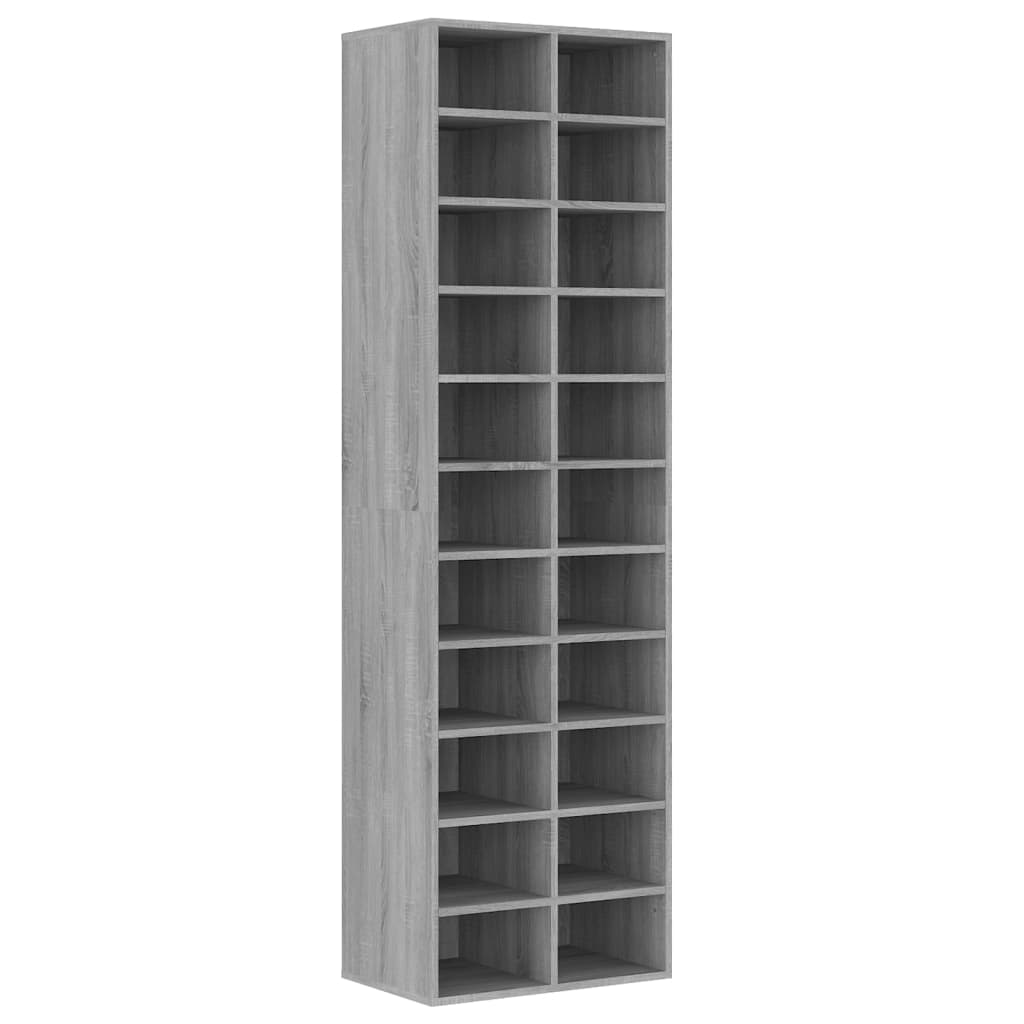 Vidaxl Cabinet da scarpe 54x34x183 cm Colore in rovere Sonoma in legno Grigio