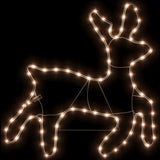 Vidaxl Chrëschtdagsfigur Reindeer mat 72 Waarw -white LEDs 57x5x5x4,5 cm