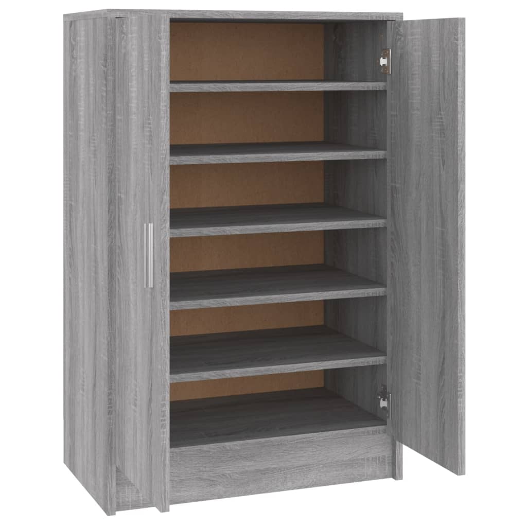 Armoire à chaussures vidaxl 60x35x92 cm en bois de bois de bois de chêne Gris sonoma